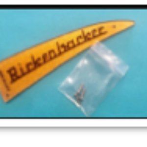 GOLD RICKENBACKER TRUSS ROD COVER FLAT BLACK LETTERS 3 SCREWS
